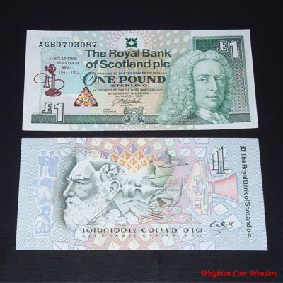 1997 Royal Bank of Scotland Plc £1 – Alexander Graham Bell - Click Image to Close